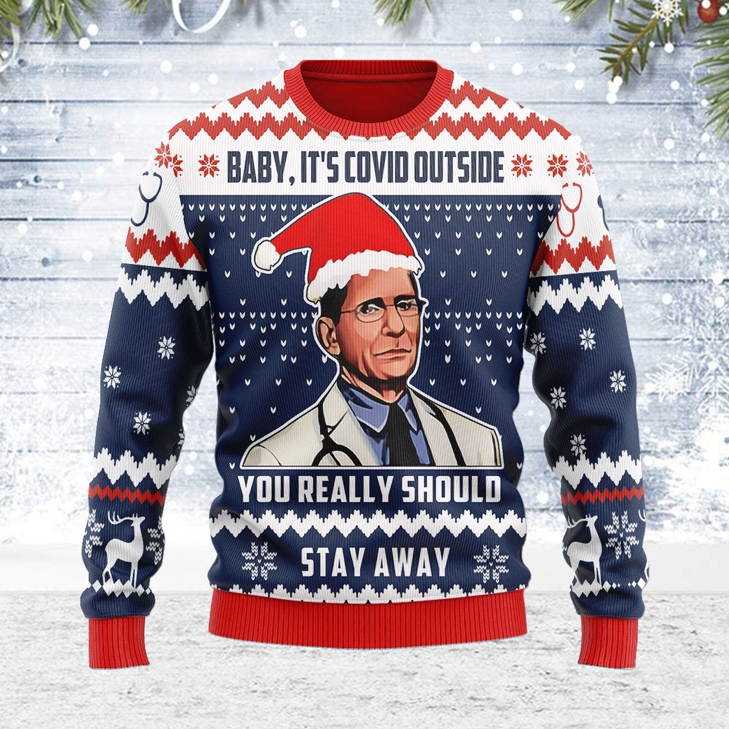 YMskins Ugly Christmas Sweater Dr. Fauci 3D Apparel