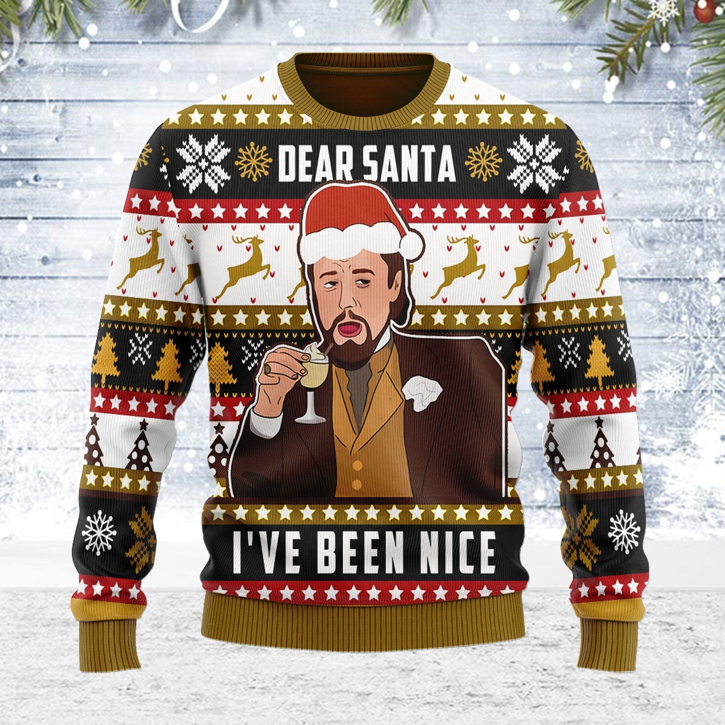 YMskins Ugly Christmas Sweater Dear Santa I've Been Nice 3D Apparel
