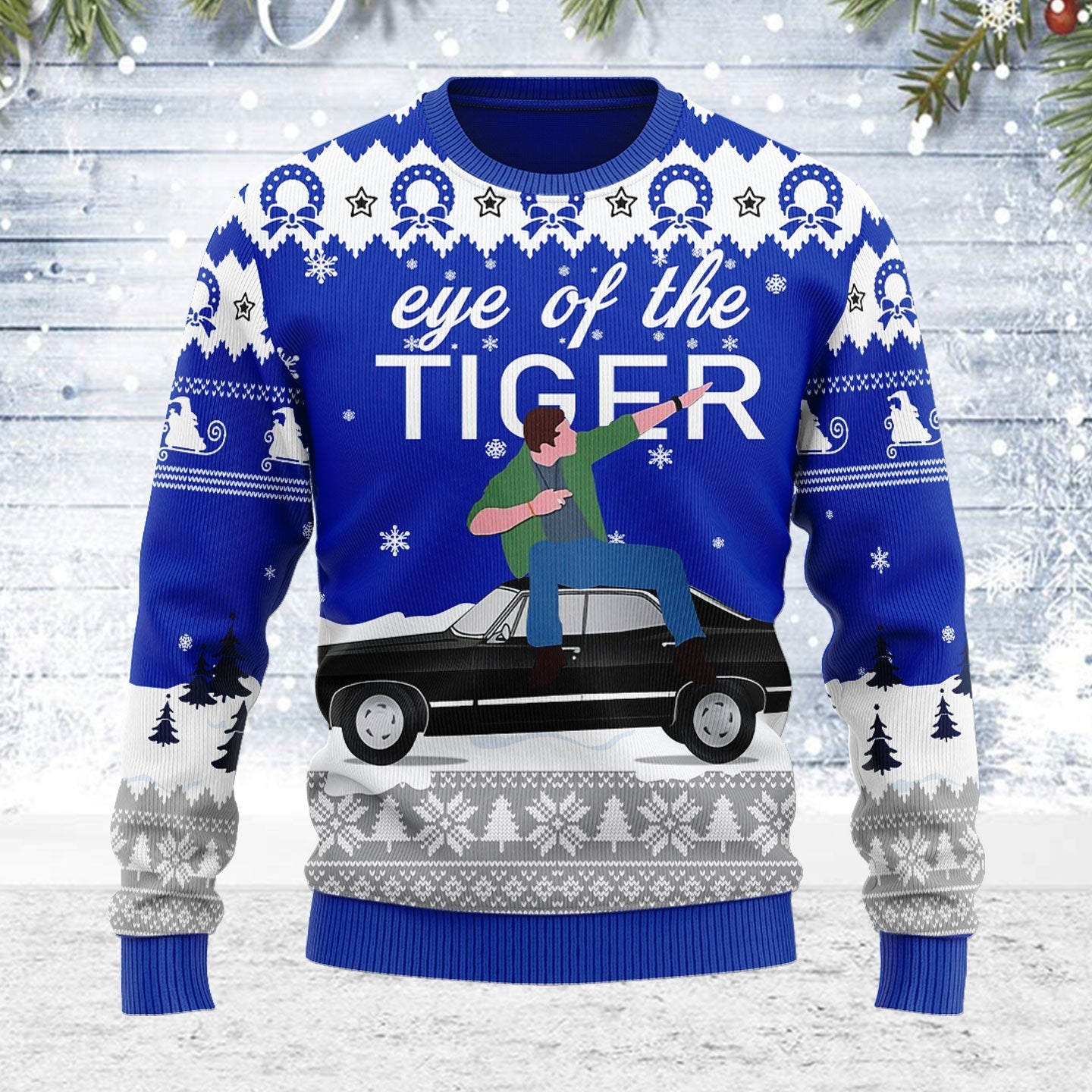 YMskins Ugly Christmas Sweater Eye Of The Tiger 3D Apparel