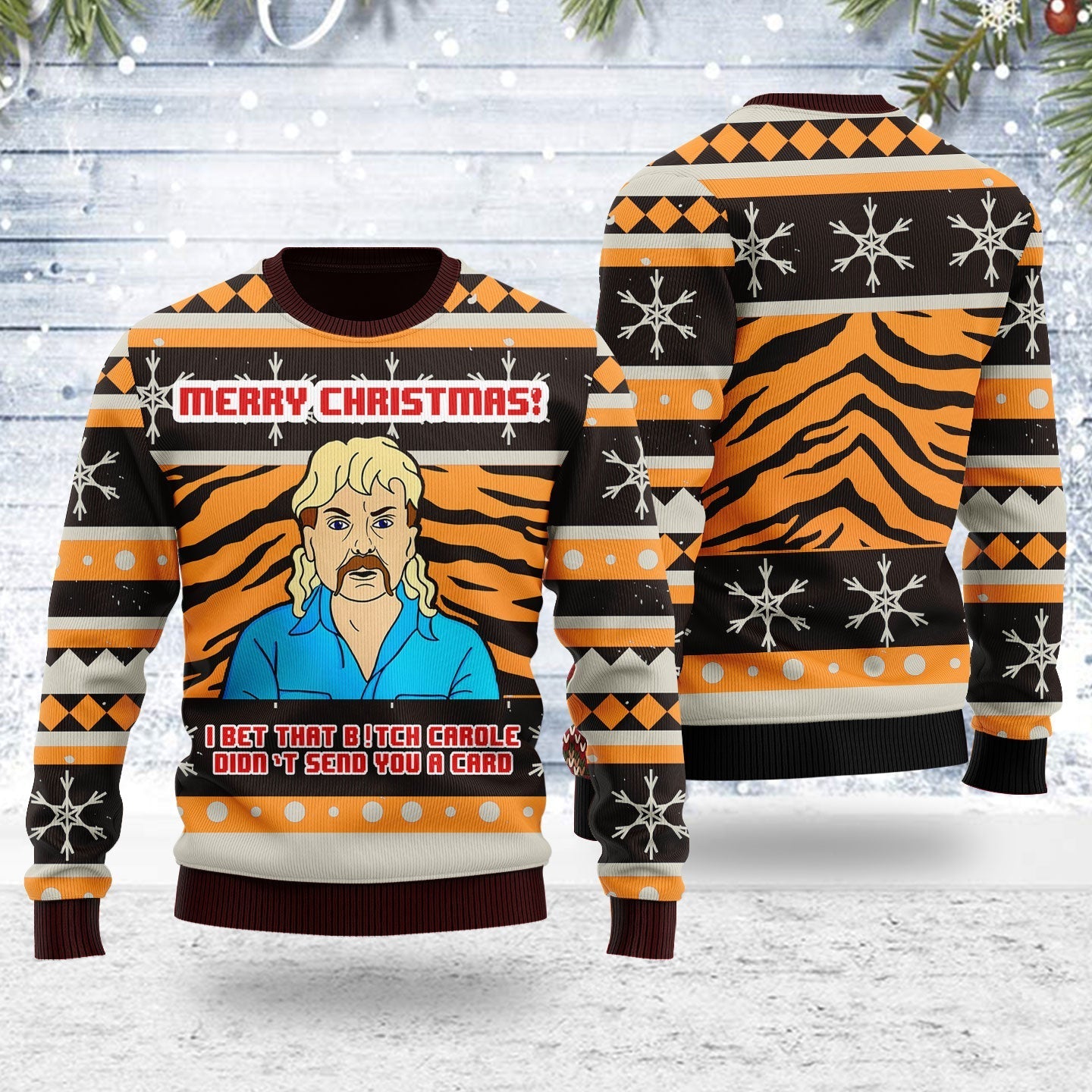 YMskins Ugly Christmas Sweater I Bet That B!tch Didn't Send You A Card 3D Apparel
