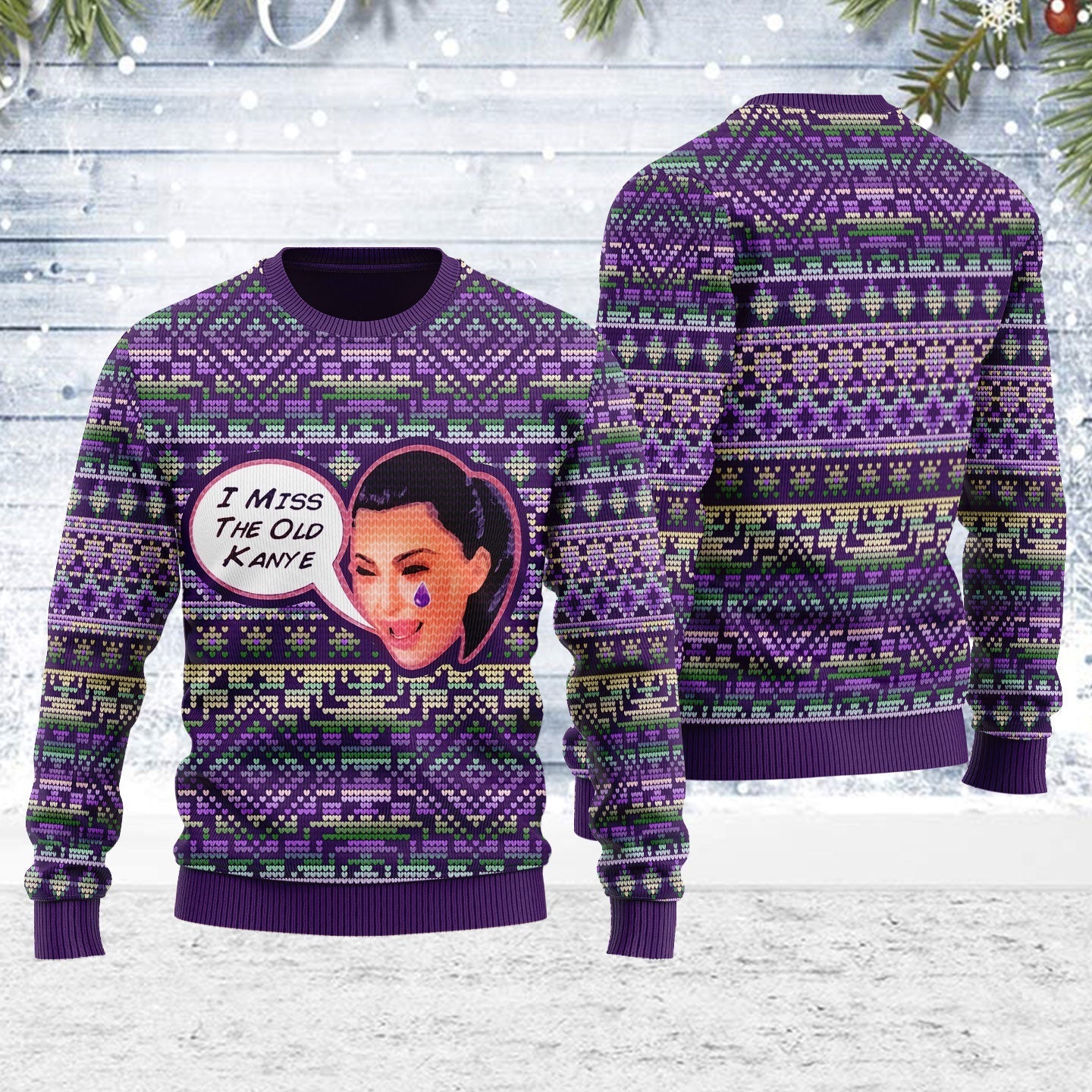 YMskins Ugly Christmas Sweater I Miss The Old Kanye 3D Apparel