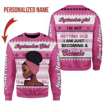 YMskins Personalized Sweatshirt September Girl All Over Printed
