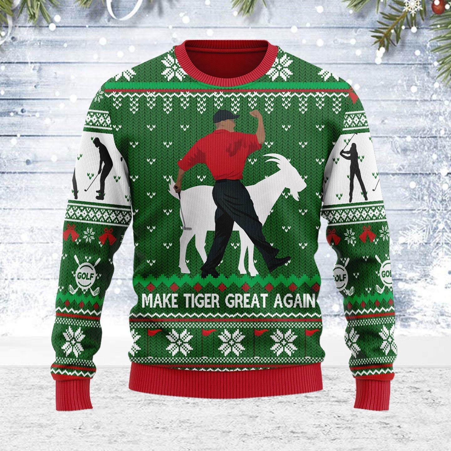 YMskins Ugly Christmas Sweater Make Tiger Great Again 3D Apparel