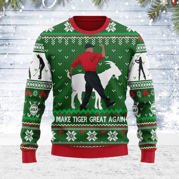 YMskins Ugly Christmas Sweater Make Tiger Great Again 3D Apparel