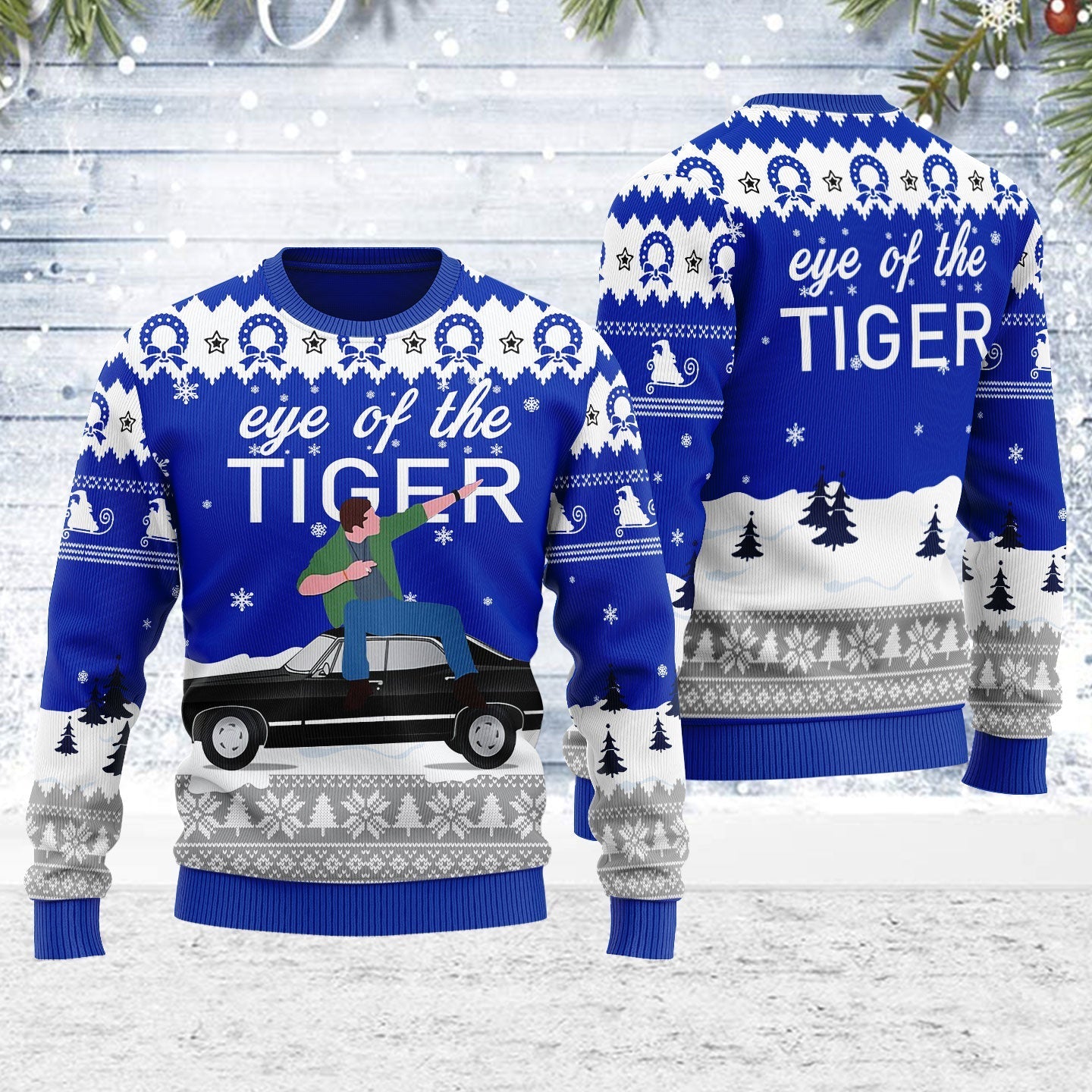 YMskins Ugly Christmas Sweater Eye Of The Tiger 3D Apparel