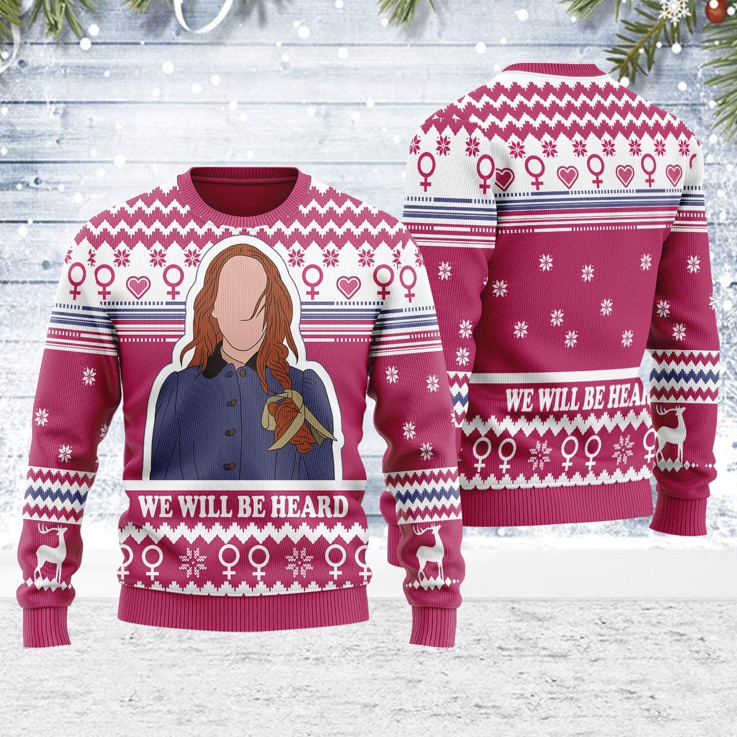 YMskins Ugly Christmas Sweater We Will Be Heard 3D Apparel