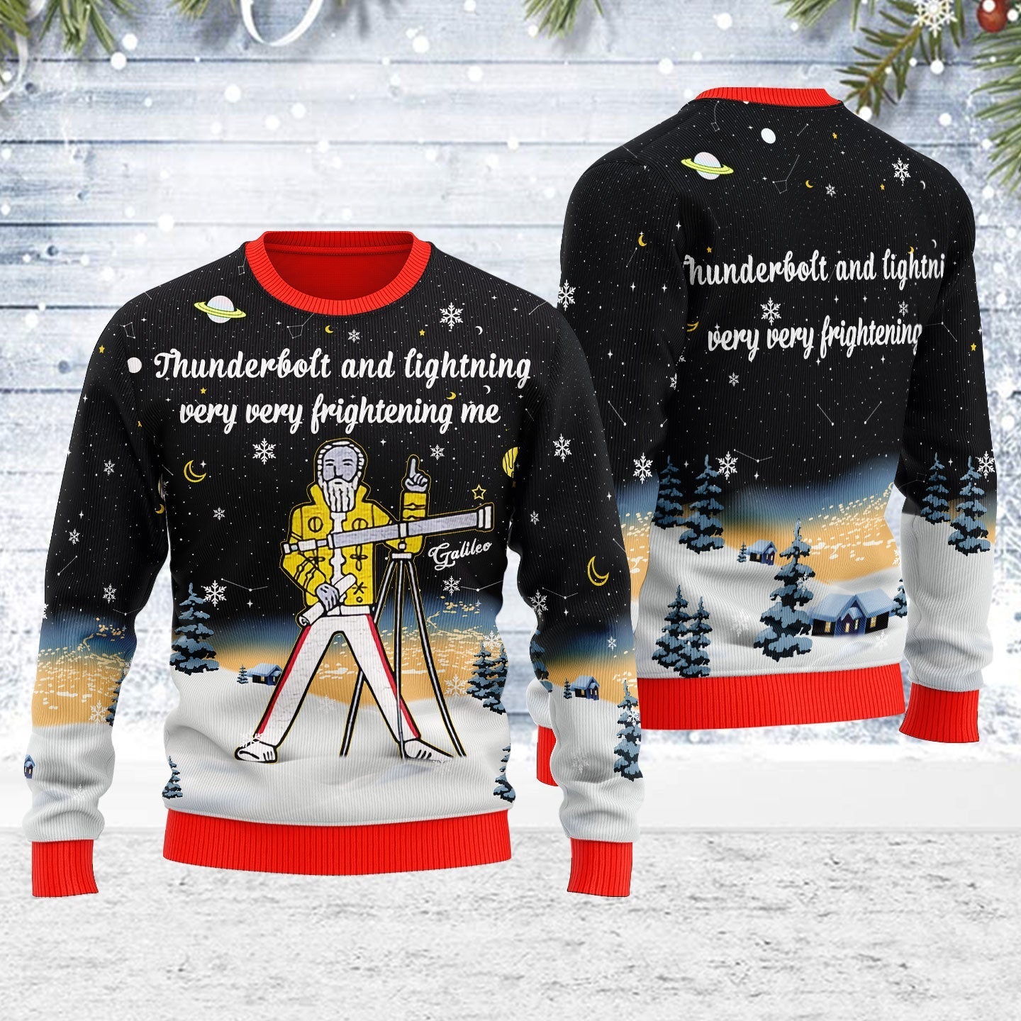 YMskins Ugly Christmas Sweater Thunder Fightening Galileo 3D Apparel