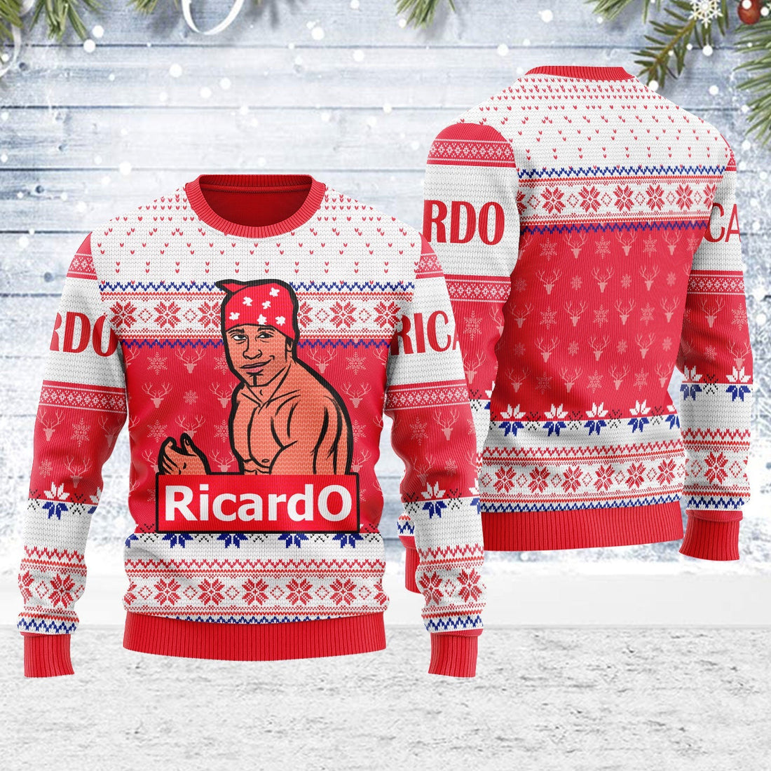 YMskins Ugly Christmas Sweater Ricardo Milos Meme Funny 3D Apparel