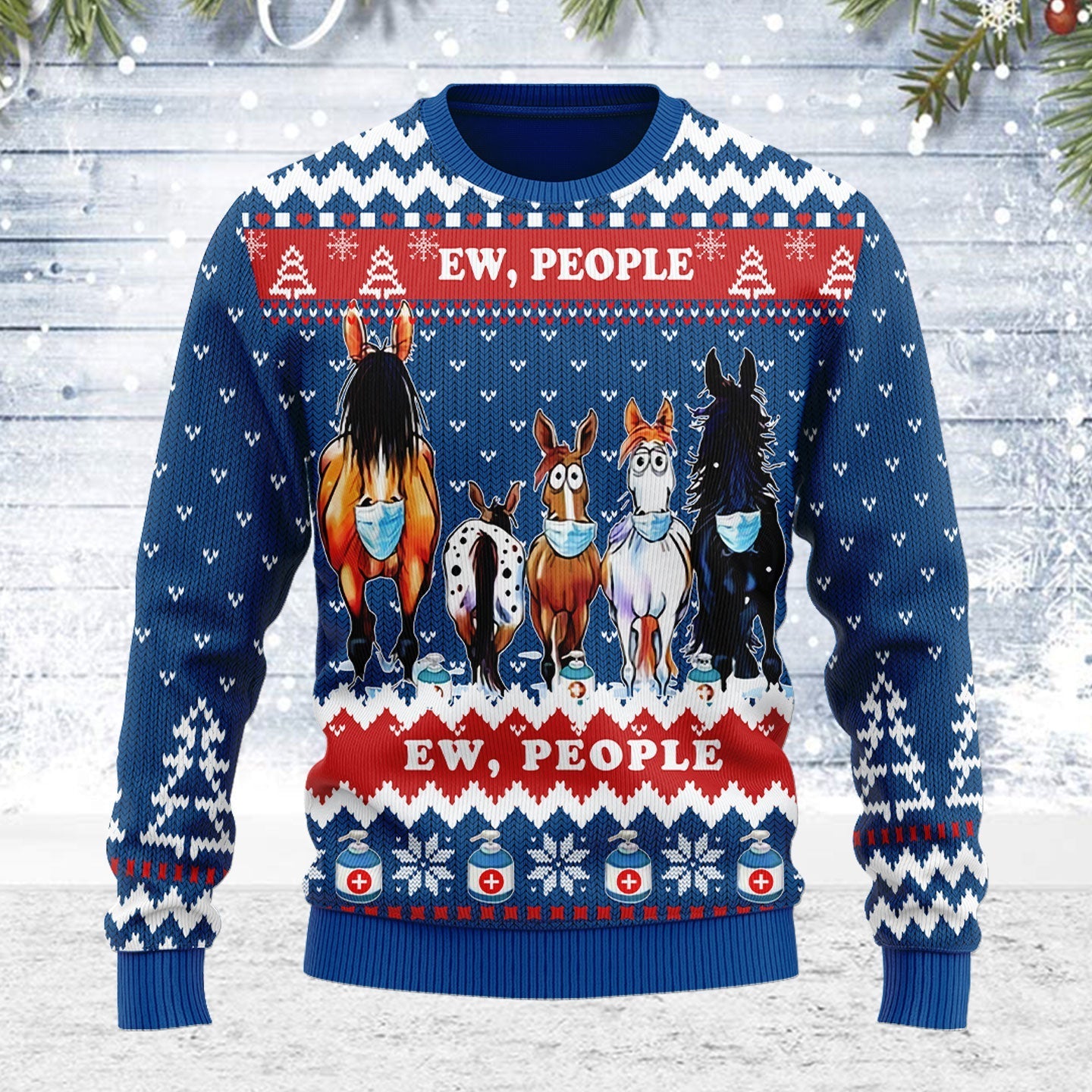 YMskins Ugly Christmas Sweater Ew People 3D Apparel