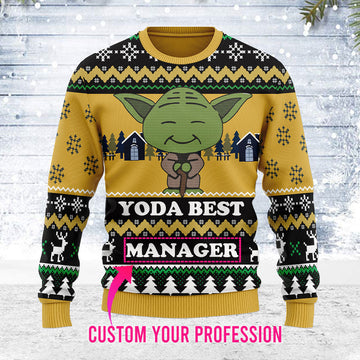 YMskins Ugly Christmas Sweater Yoda Best Custom Profession 3D Apparel