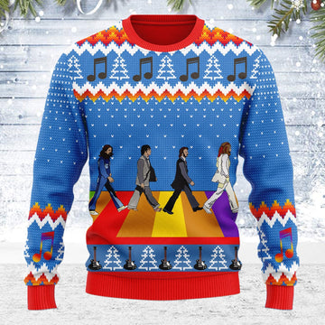 YMskins Ugly Christmas Sweater The Beatles Hippie 3D Apparel