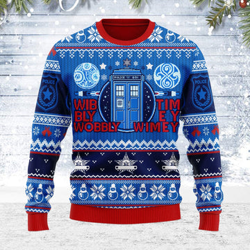 YMskins Ugly Christmas Sweater A Timey Wimey 3D Apparel