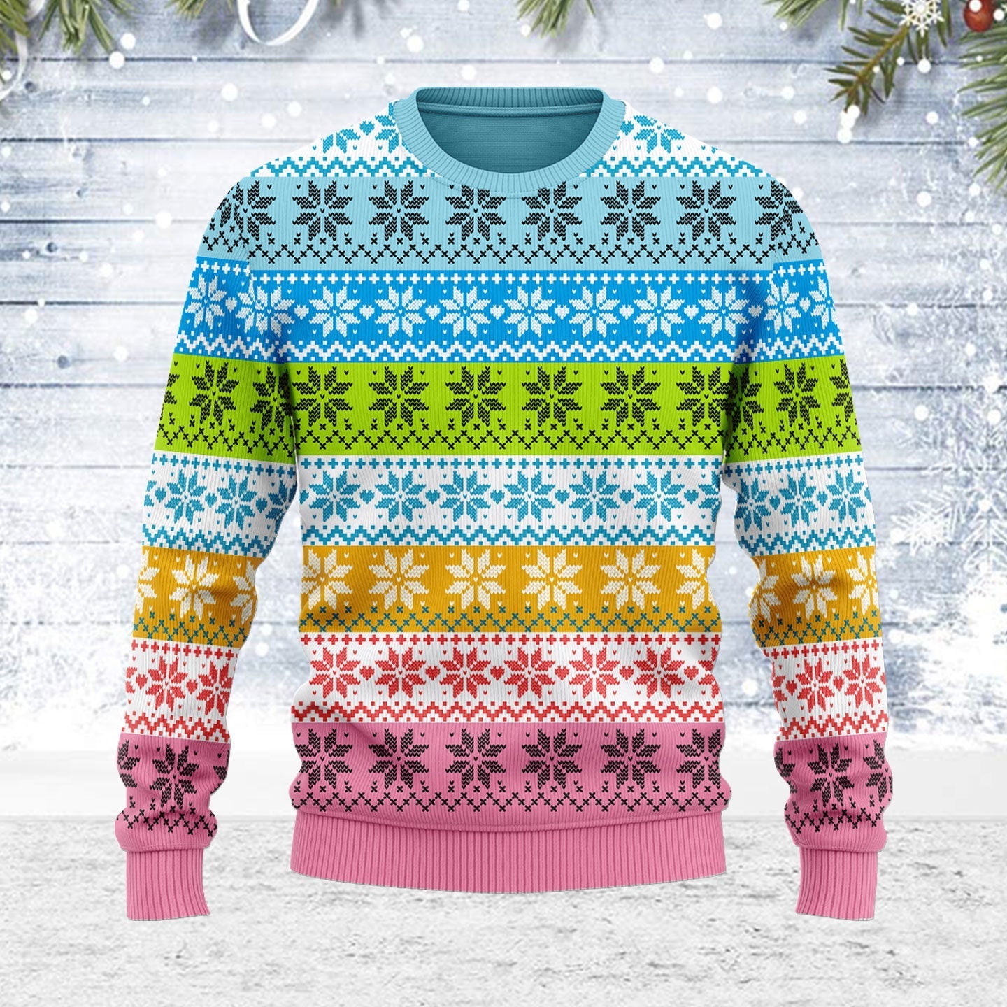 YMskins Ugly Christmas Sweater Queer Flag 3D Apparel