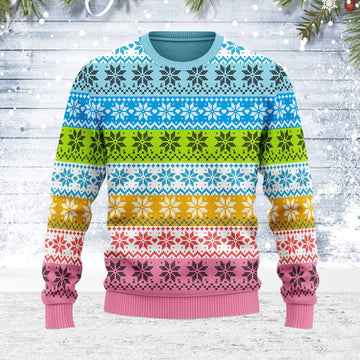 YMskins Ugly Christmas Sweater Queer Flag 3D Apparel