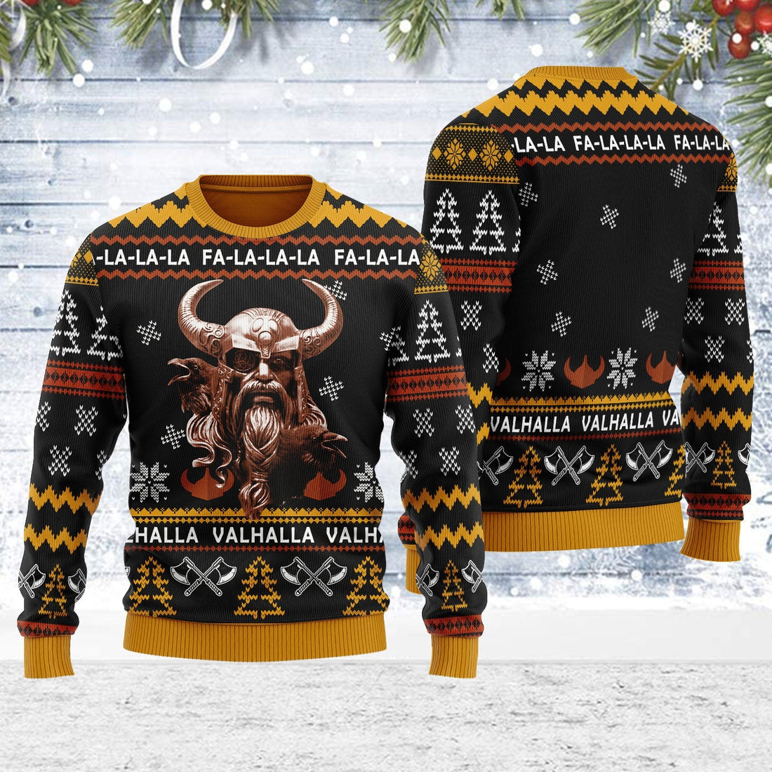 YMskins Ugly Christmas Sweater Odin Valhalla 3D Apparel