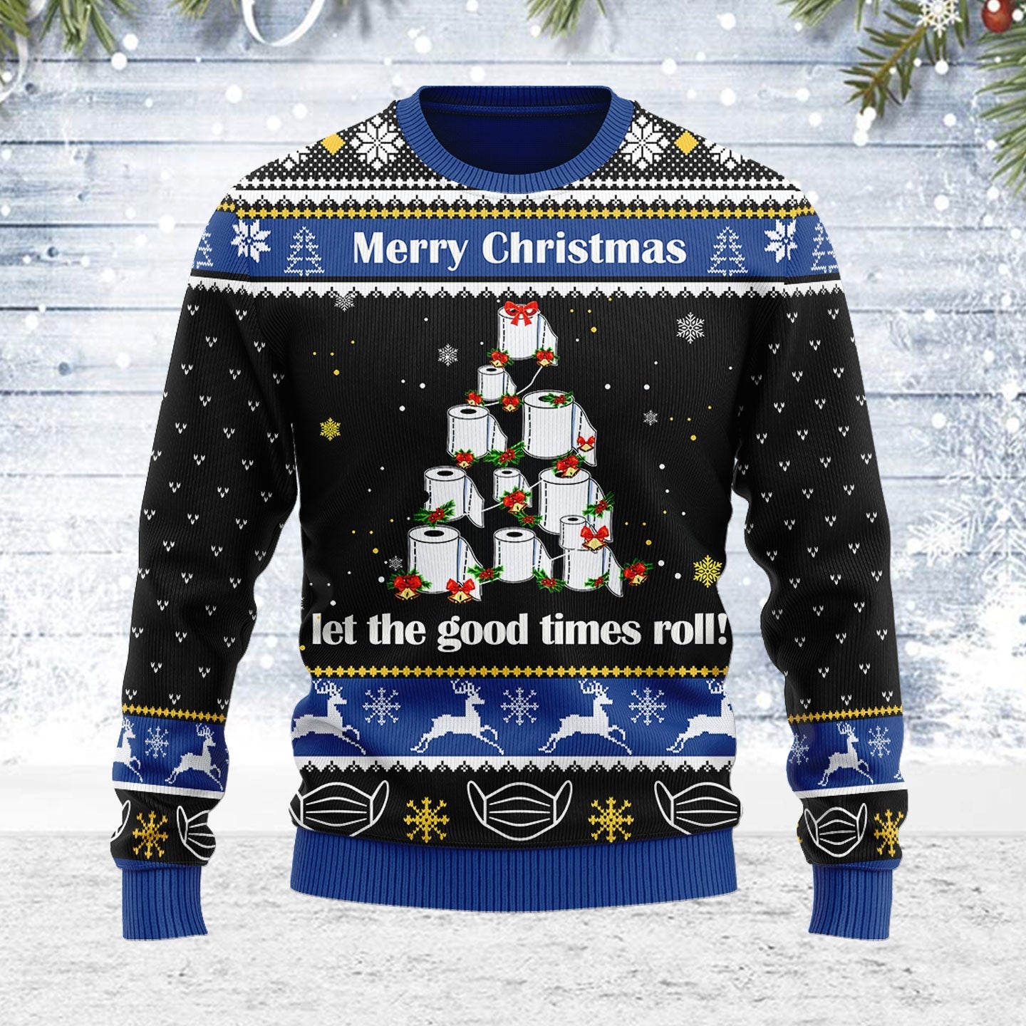 YMskins Ugly Christmas Sweater Let The Good Times Roll 3D Apparel