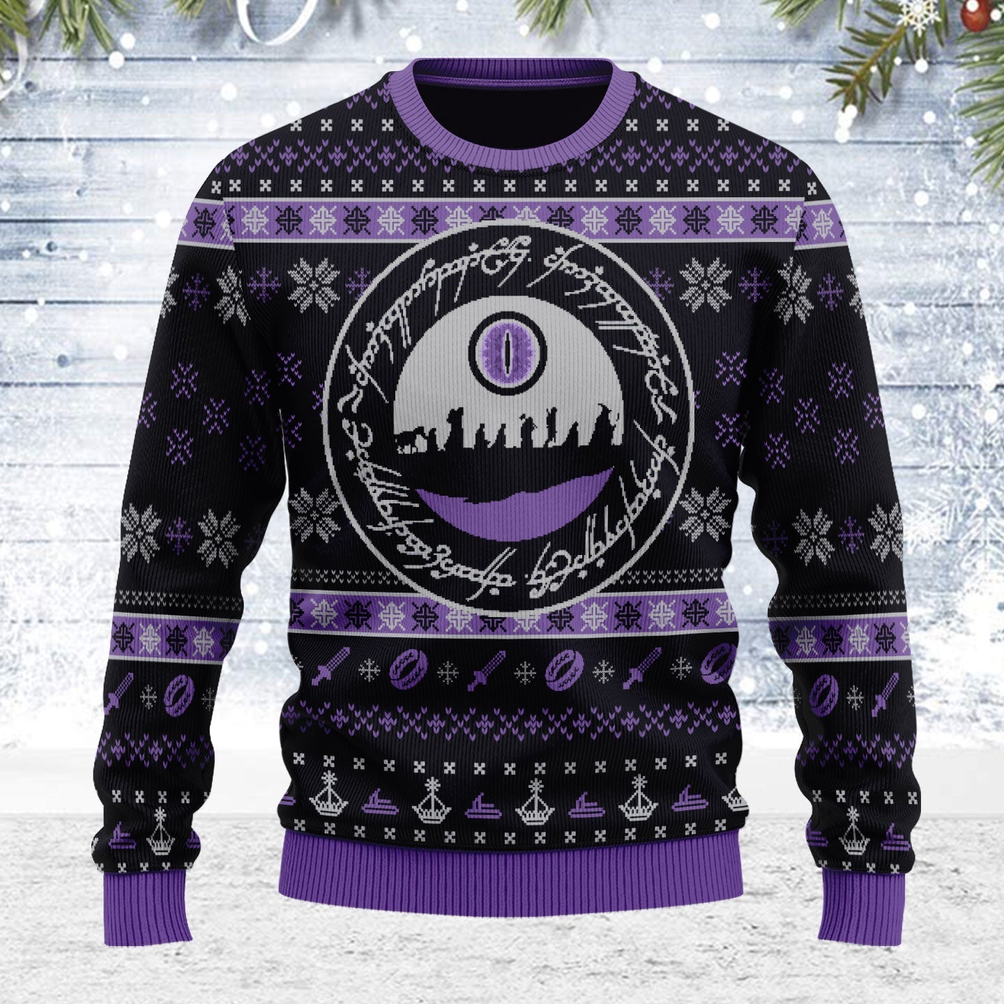 YMskins Ugly Christmas Sweater The Lord of the Rings The Fellowship 3D Apparel