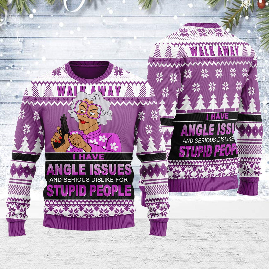 YMskins Ugly Christmas Sweater Walk Away 3D Apparel