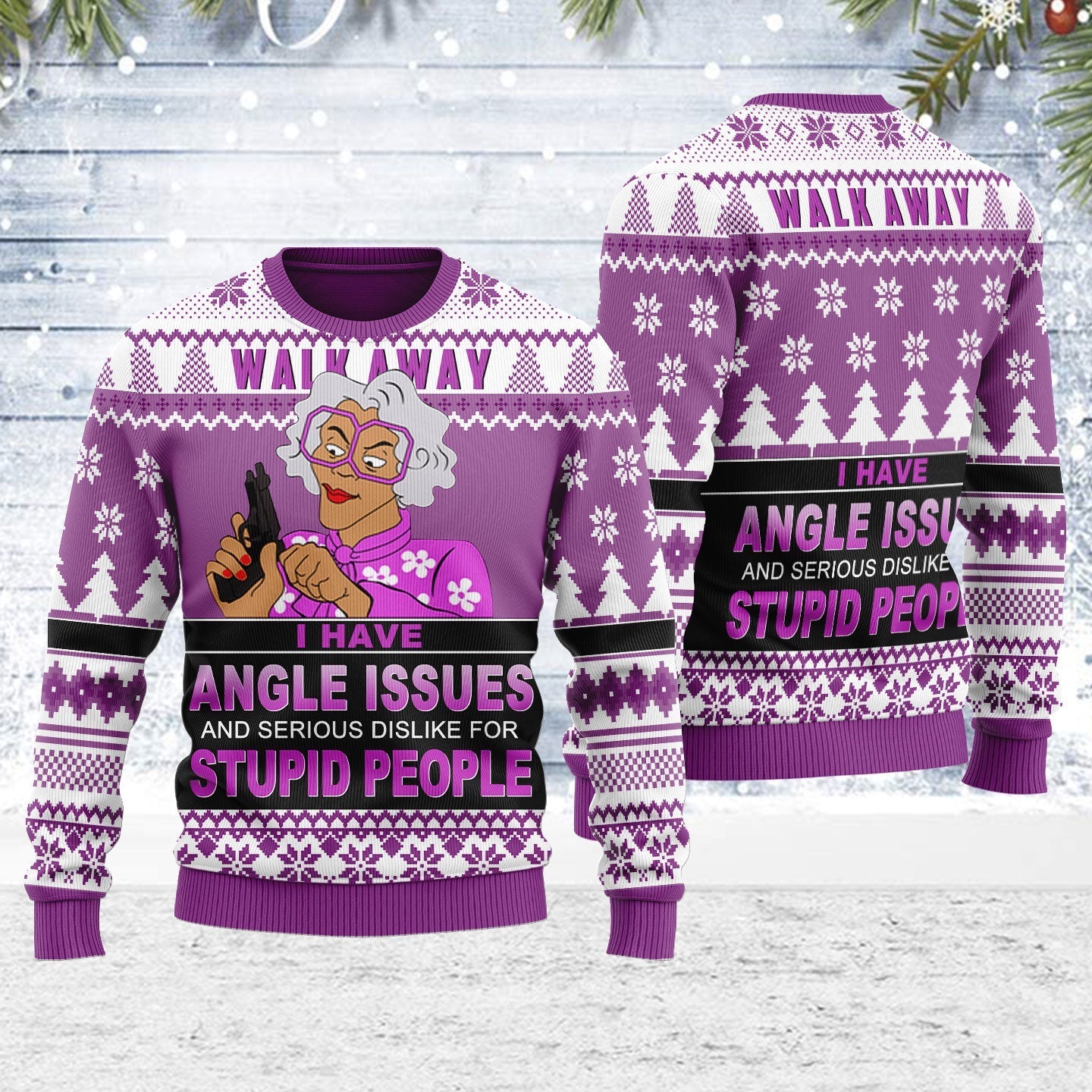 YMskins Ugly Christmas Sweater Walk Away 3D Apparel