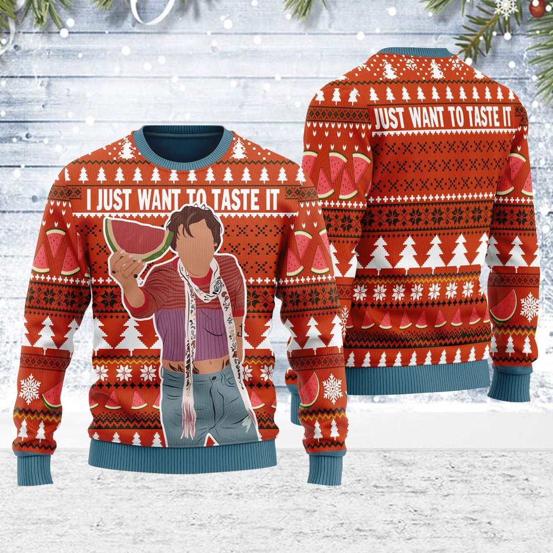 YMskins Ugly Christmas Sweater Watermelon Sugar 3D Apparel
