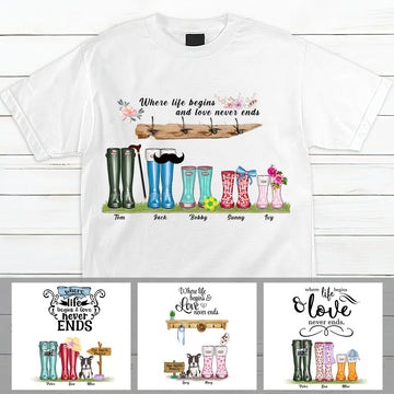 Customized Where Life Begins and Love Never Ends 2D T-Shirt