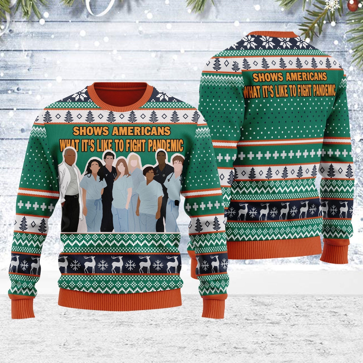 YMskins Ugly Christmas Sweater Greys Anatomy 3D Apparel