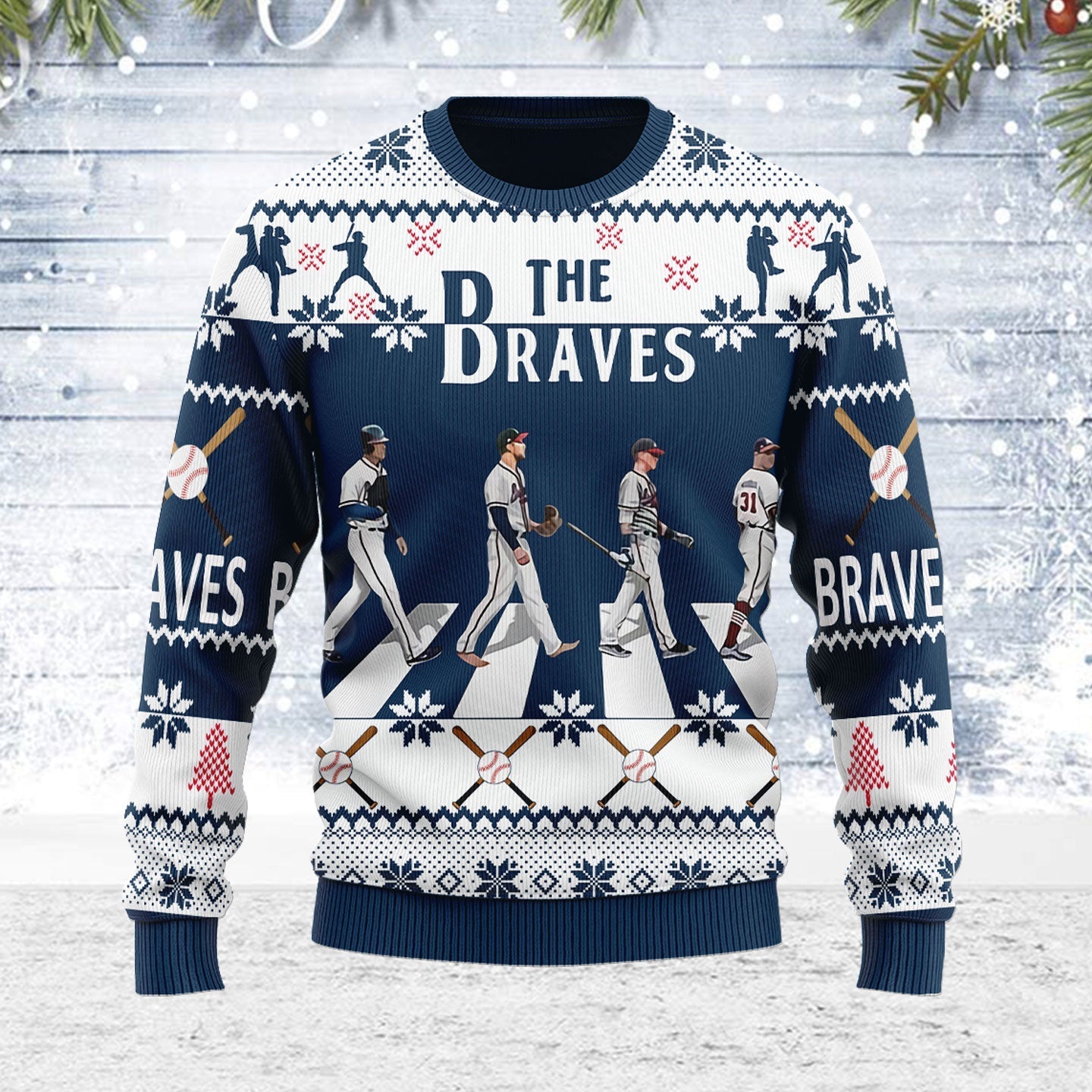 YMskins Ugly Christmas Sweater The Braves Walking Abbey Road 3D Apparel