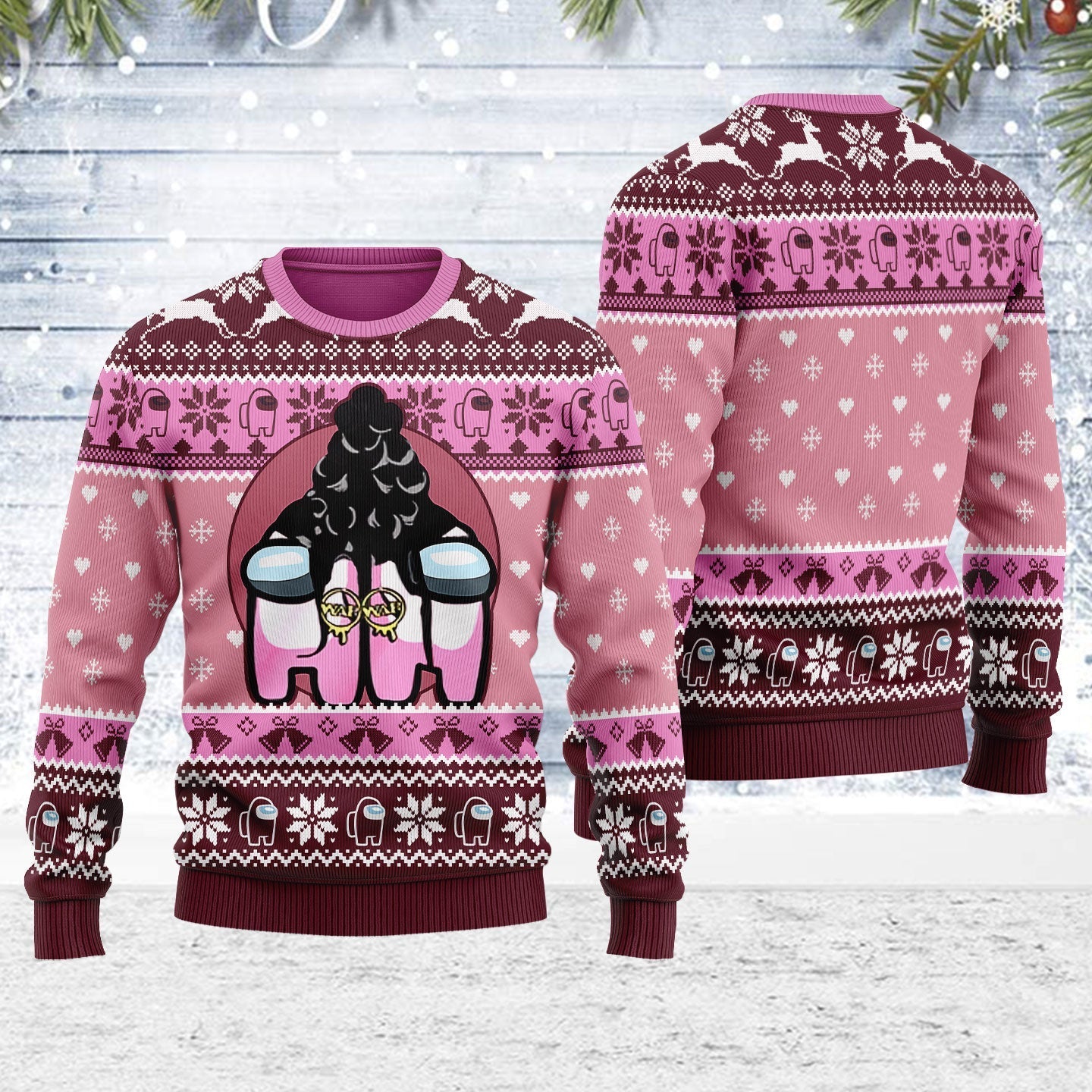 YMskins Ugly Christmas Sweater Among Us Wap 3D Apparel