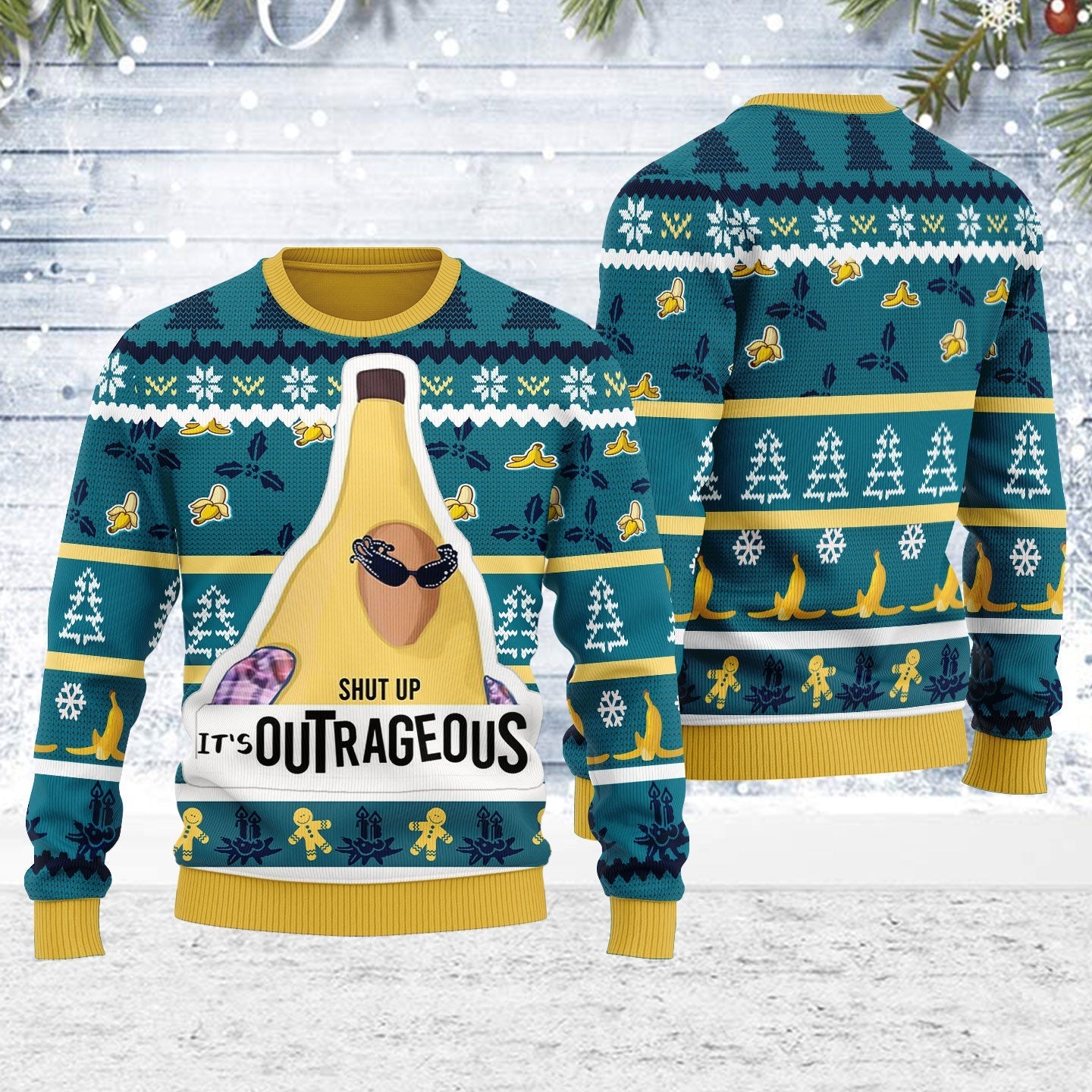 YMskins Ugly Christmas Sweater It's Outrageous 3D Apparel