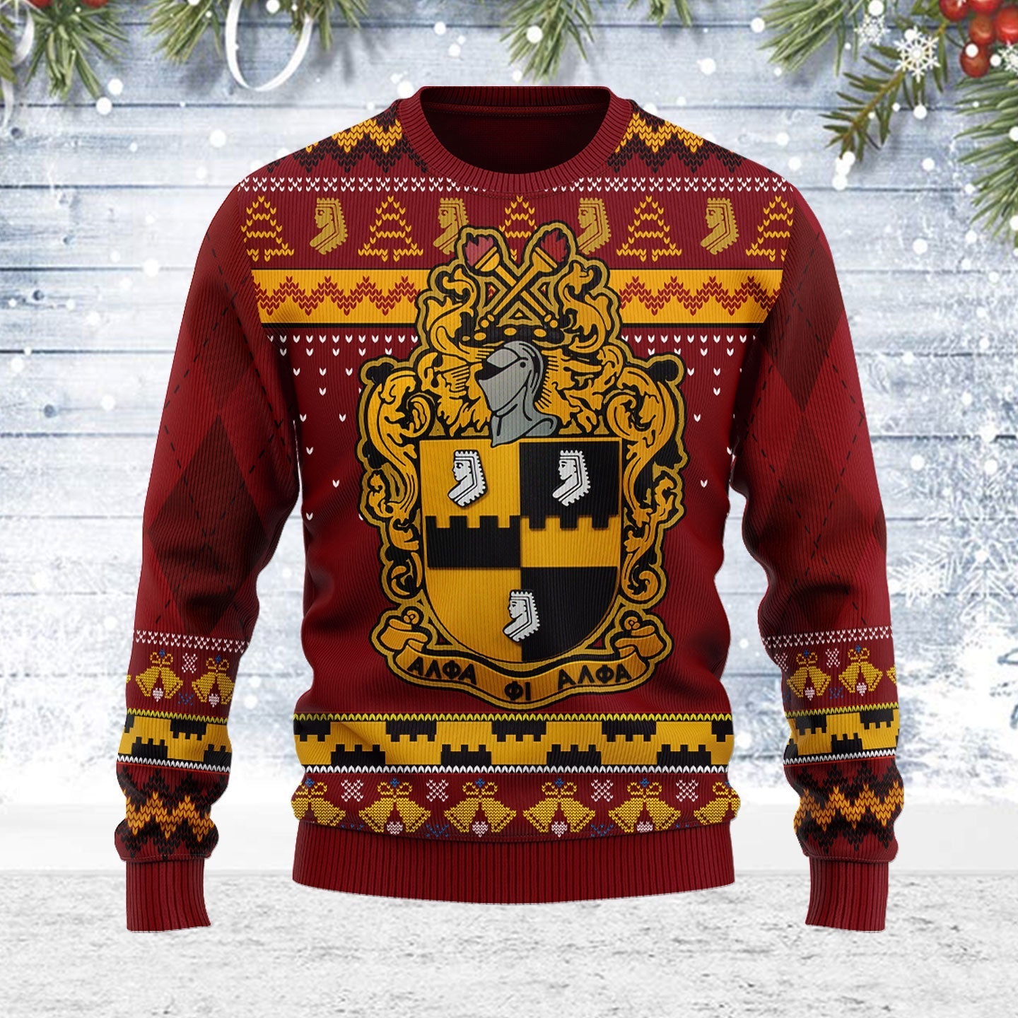 YMskins Ugly Christmas Sweater Alpha Phi Alpha 3D Apparel