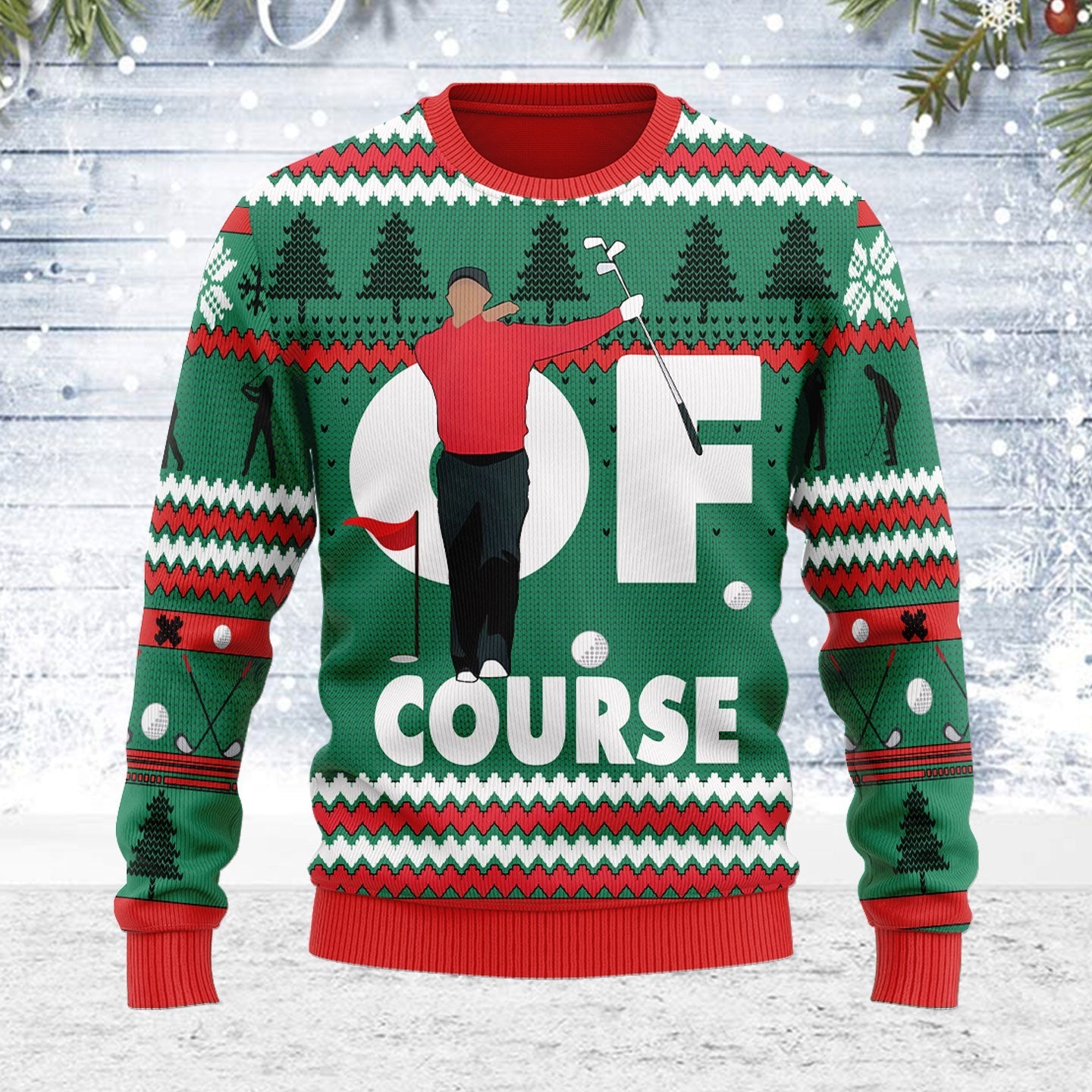 YMskins Ugly Christmas Sweater Of Course Tiger 3D Apparel