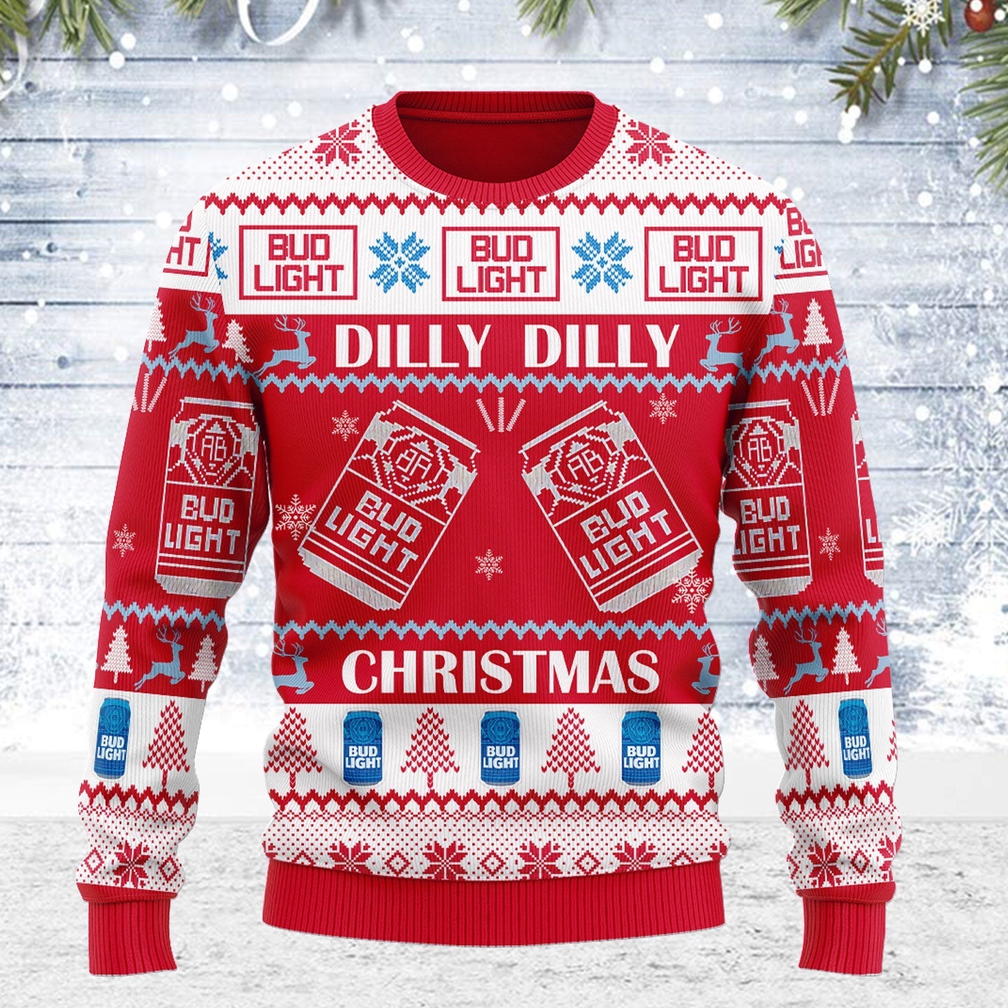 YMskins Ugly Christmas Sweater Bud Light 3D Apparel