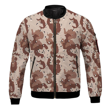 American Chocolate Chip Desert Battle Dress Uniform Camo Bomber Jacket - DucG