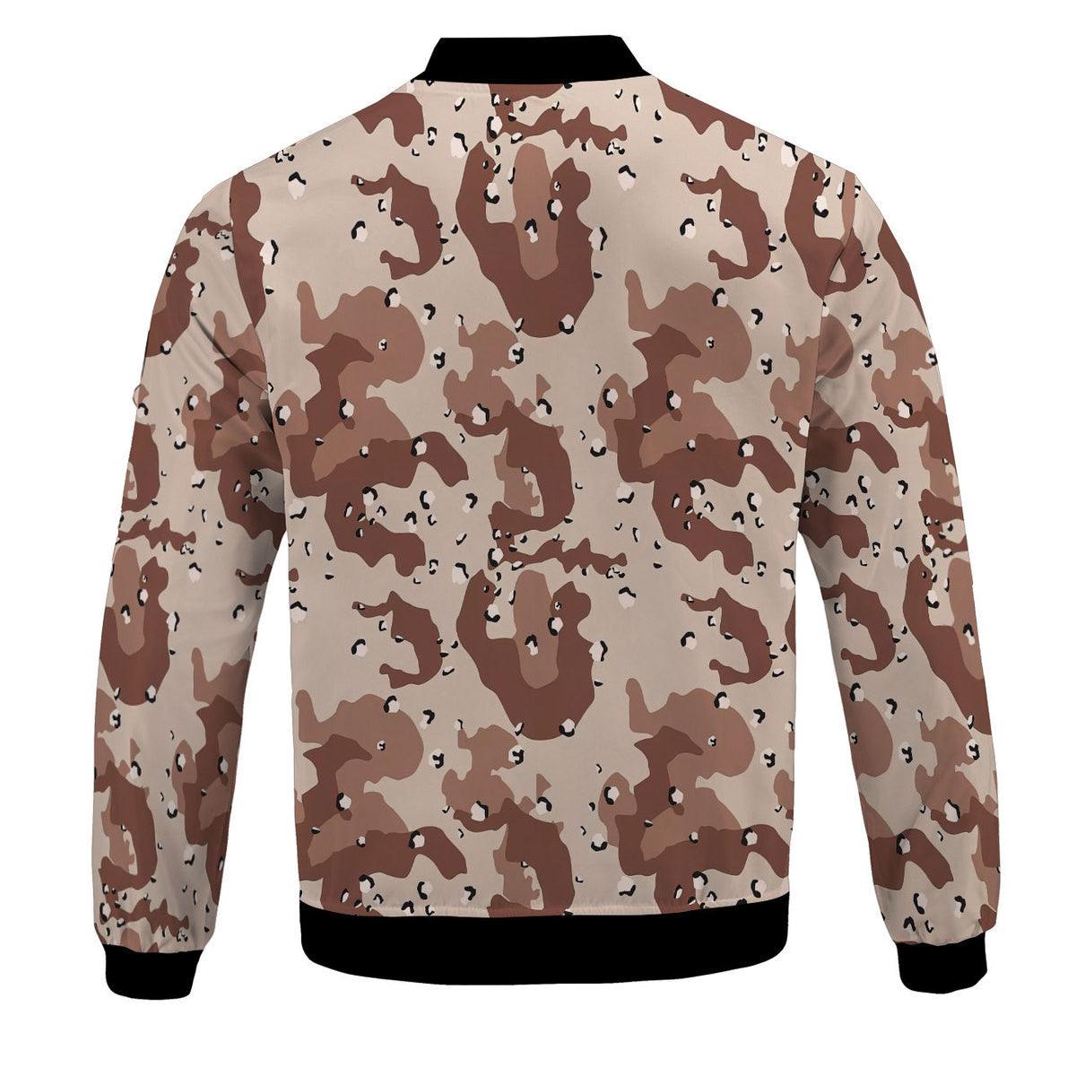 American Chocolate Chip Desert Battle Dress Uniform Camo Bomber Jacket - DucG