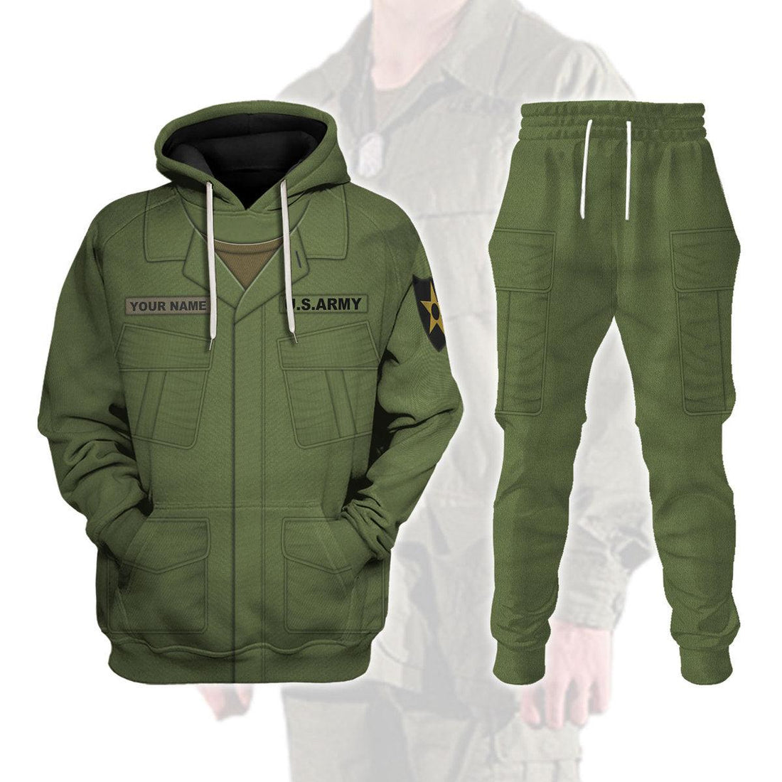 American Jungle Tunic and trousers-3rd pattern-Poplin Rip Stop-Basic Custom Name - Gearhomie.com