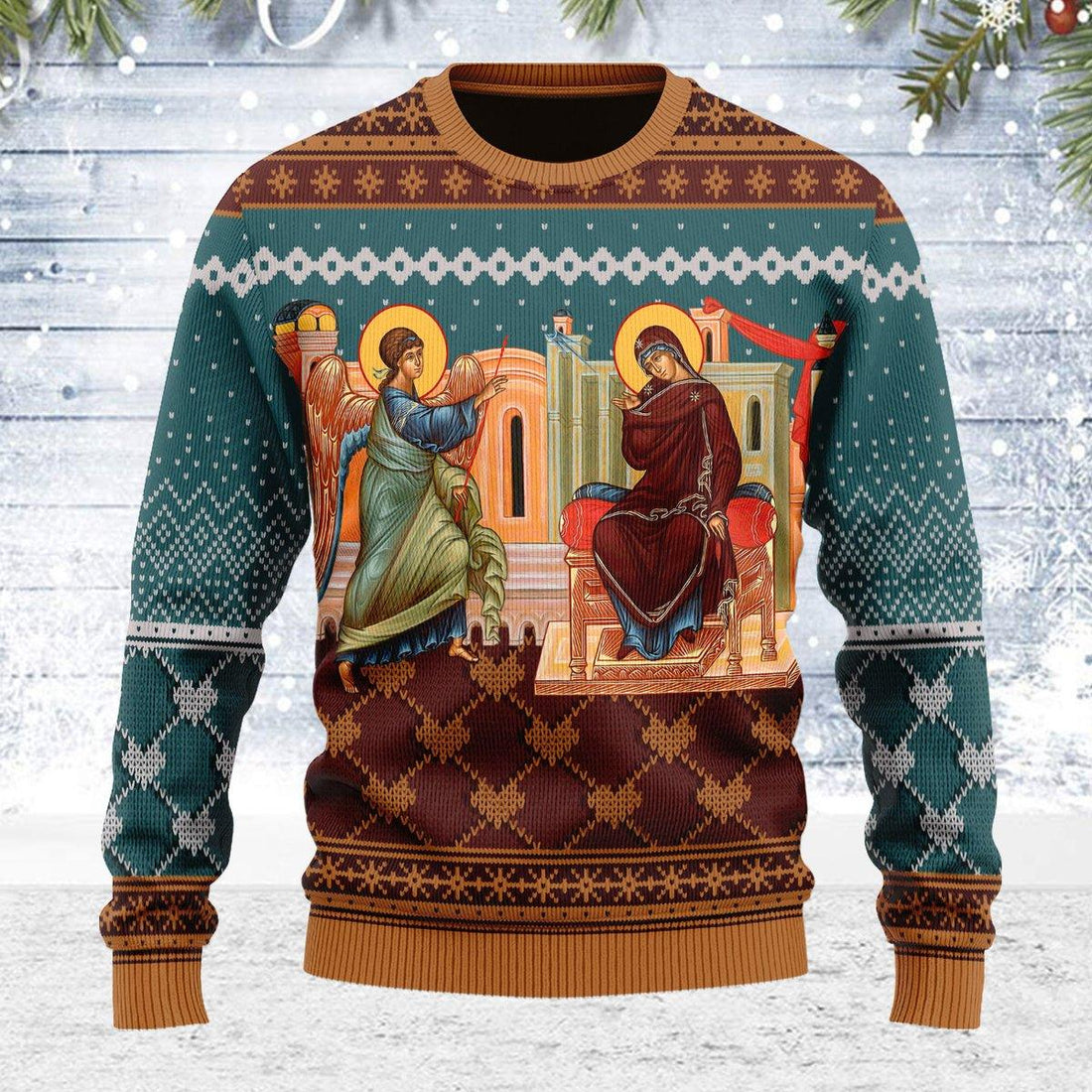 Annunciation of the Mother of God Ugly Christmas Sweater - CustomsPig