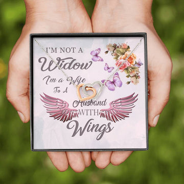Im Not A Widow Interlocking Husband Memorial Heart Necklace Jewelry