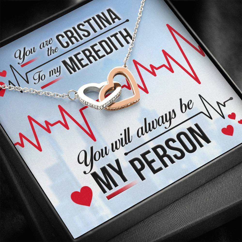 You Are The Cristina To My Meredith Interlocking Heart Necklace Jewelry
