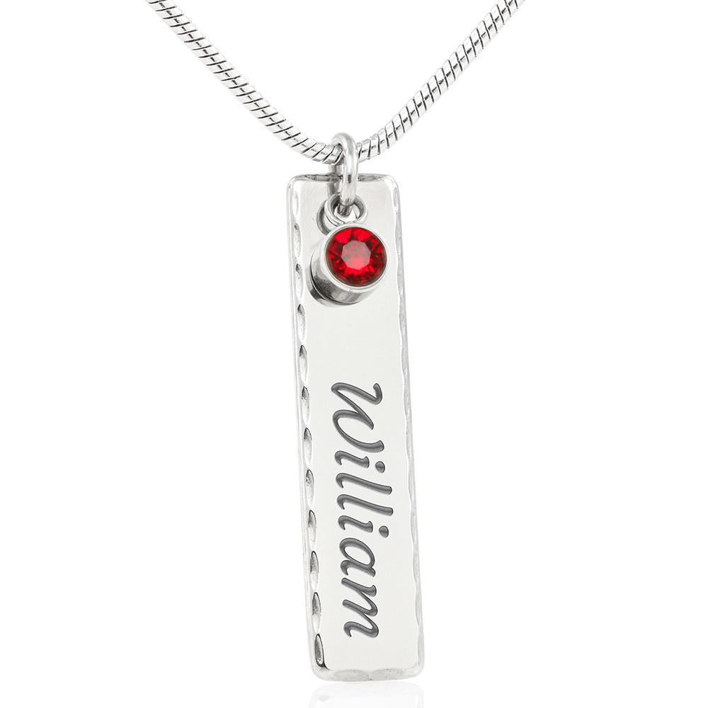 To My Dad Birthstone Name Necklace With On Demand Message Card Jewelry