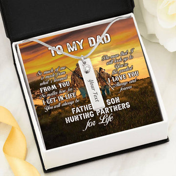 Father And Son Hunting Partners For Life Birthstone Necklace With Pod Message Card Jewelry