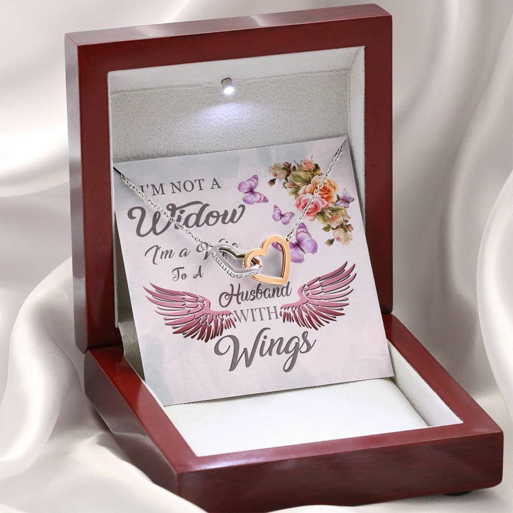 Im Not A Widow Interlocking Husband Memorial Heart Necklace Jewelry