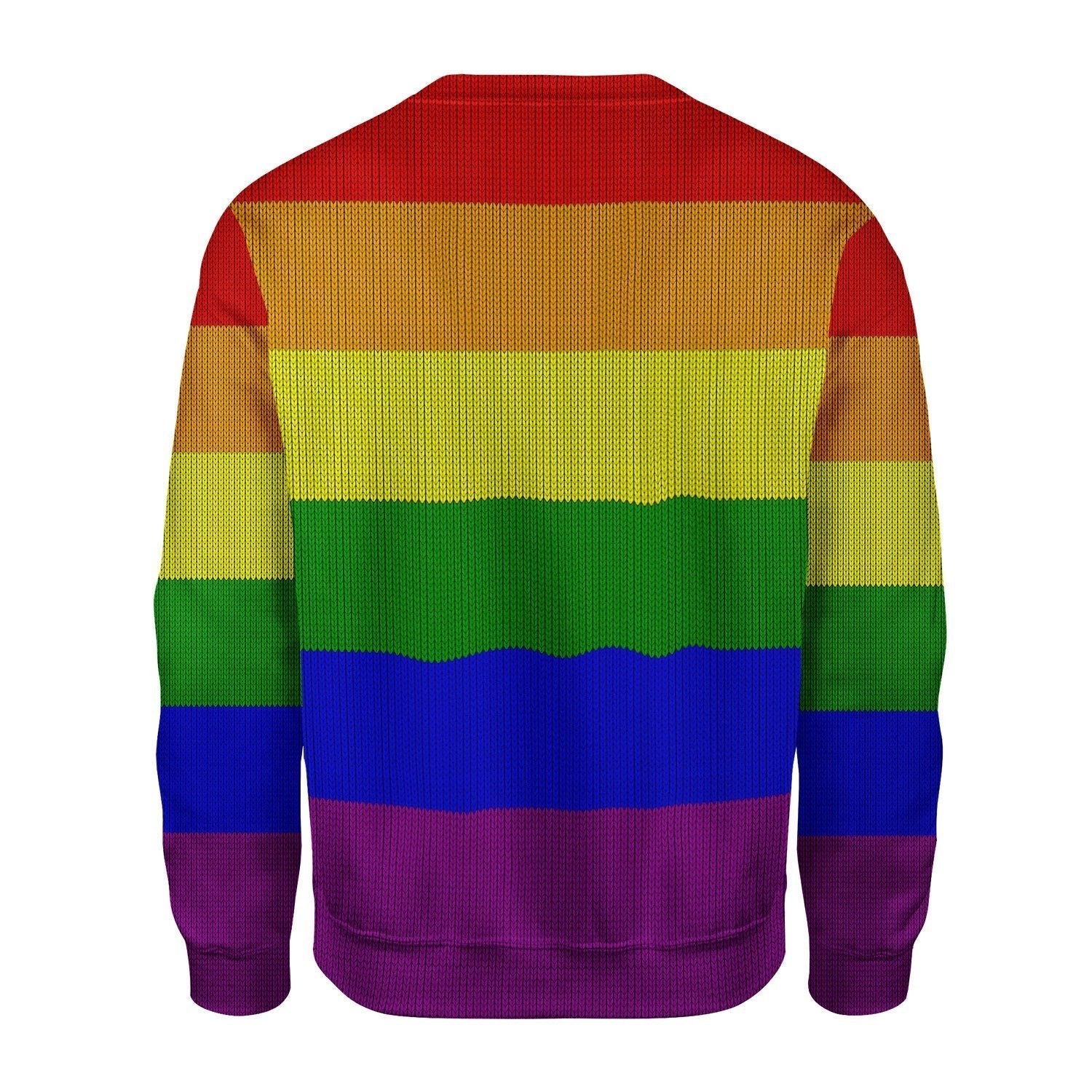 Gearhomies Christmas Unisex Sweater Rainbow Flag LGBTQ+ 3D Apparel