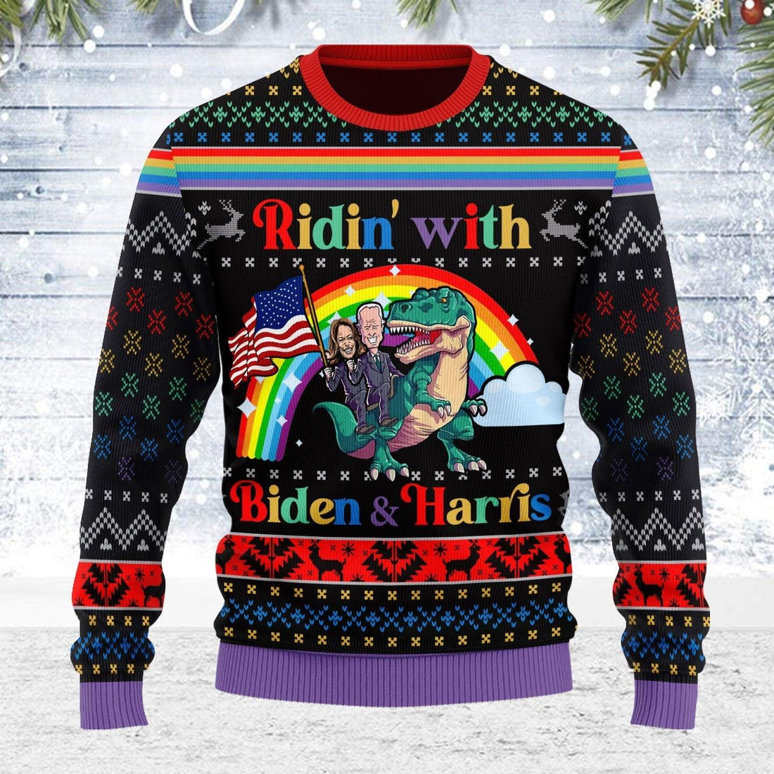 Biden And Harris LGBT Ugly Christmas Sweater - OodieGang