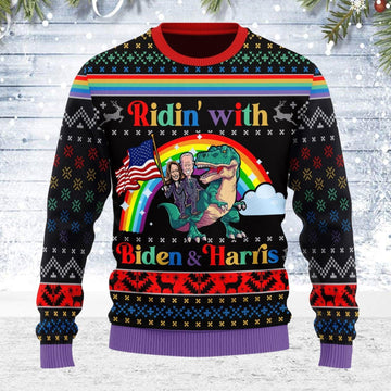 Biden And Harris LGBT Ugly Christmas Sweater - OodieGang