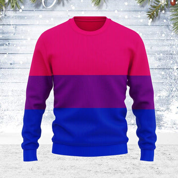 Bisexual Flag Ugly Christmas Sweater - OodieGang