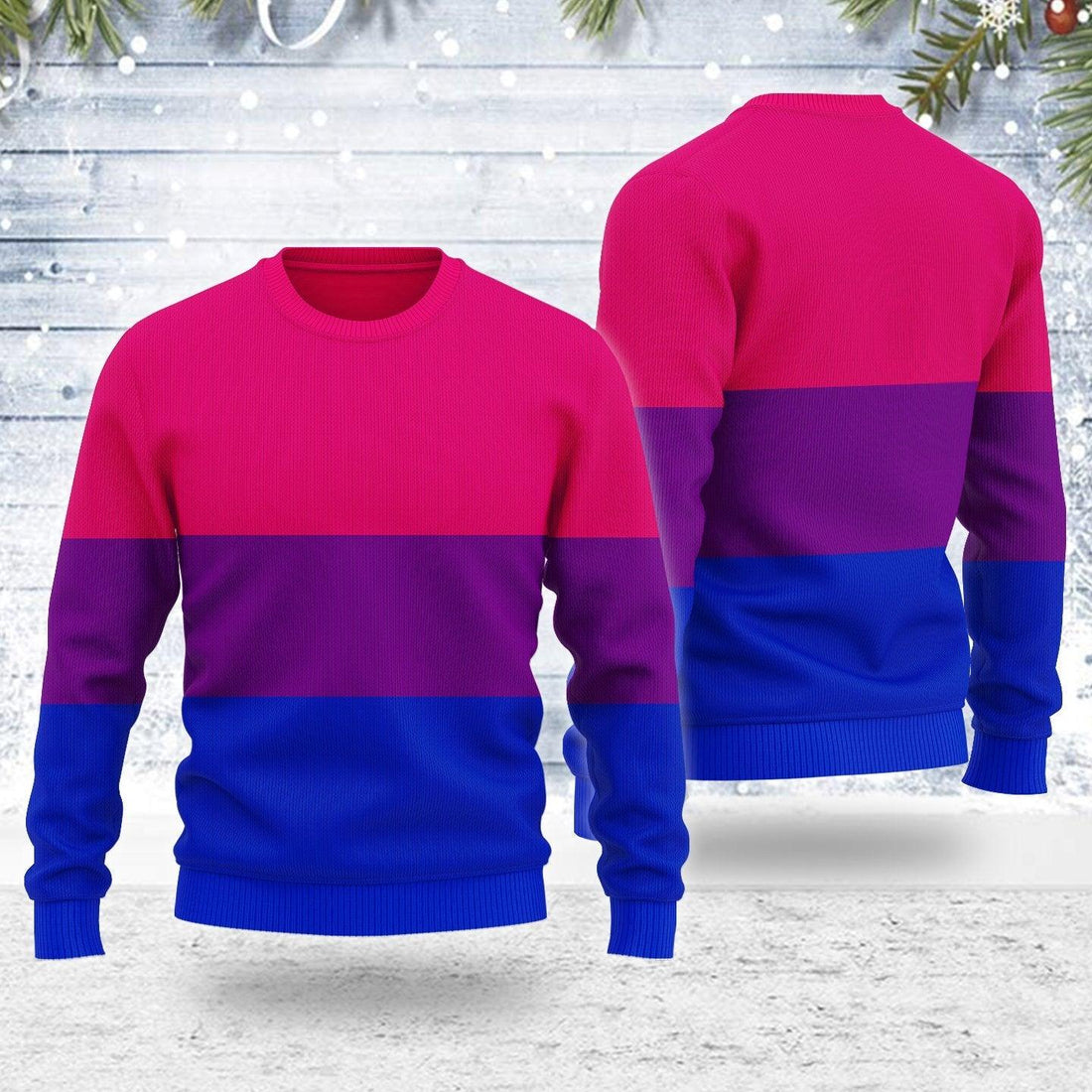 Bisexual Flag Ugly Christmas Sweater - OodieGang