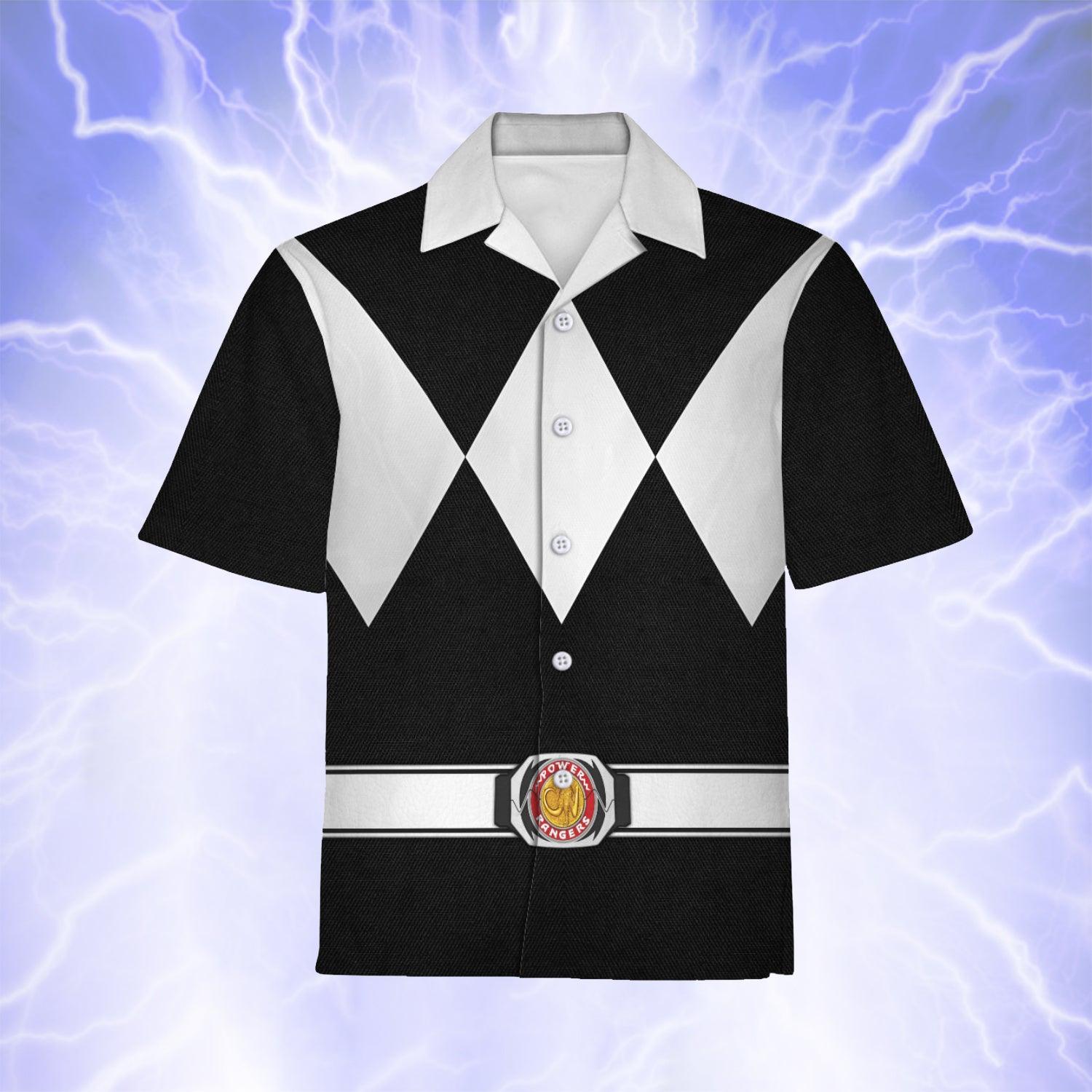 Black Ranger Mighty Morphin Hawaiian Shirt Beach Shorts - Gearhomie.com