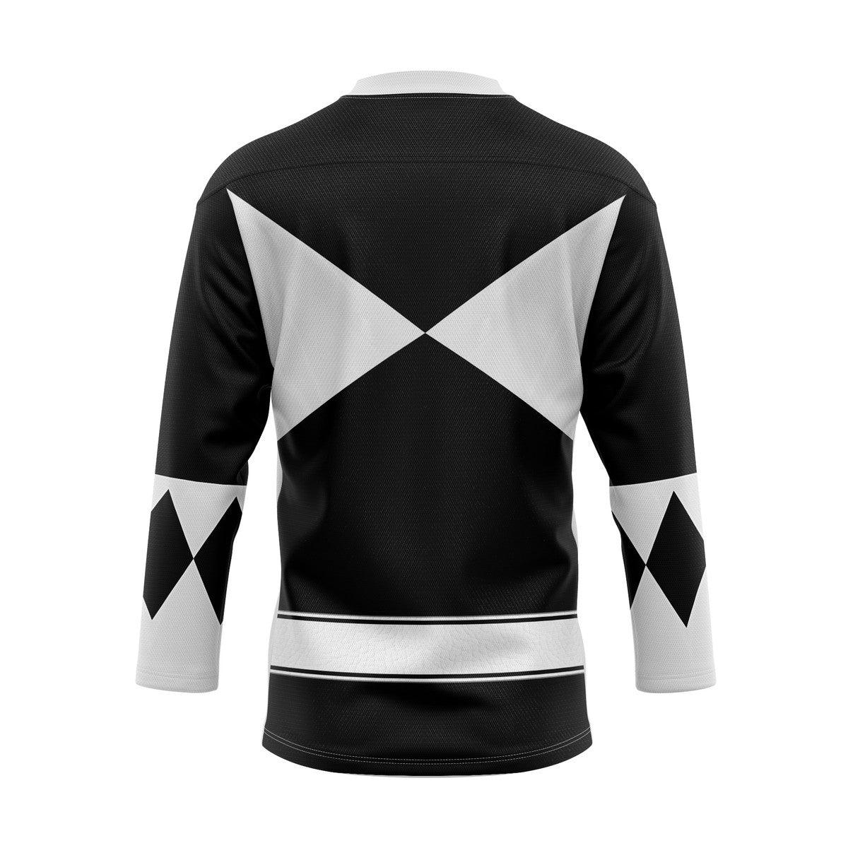 Black Ranger Mighty Morphin Hockey Jersey - Gearhomie.com