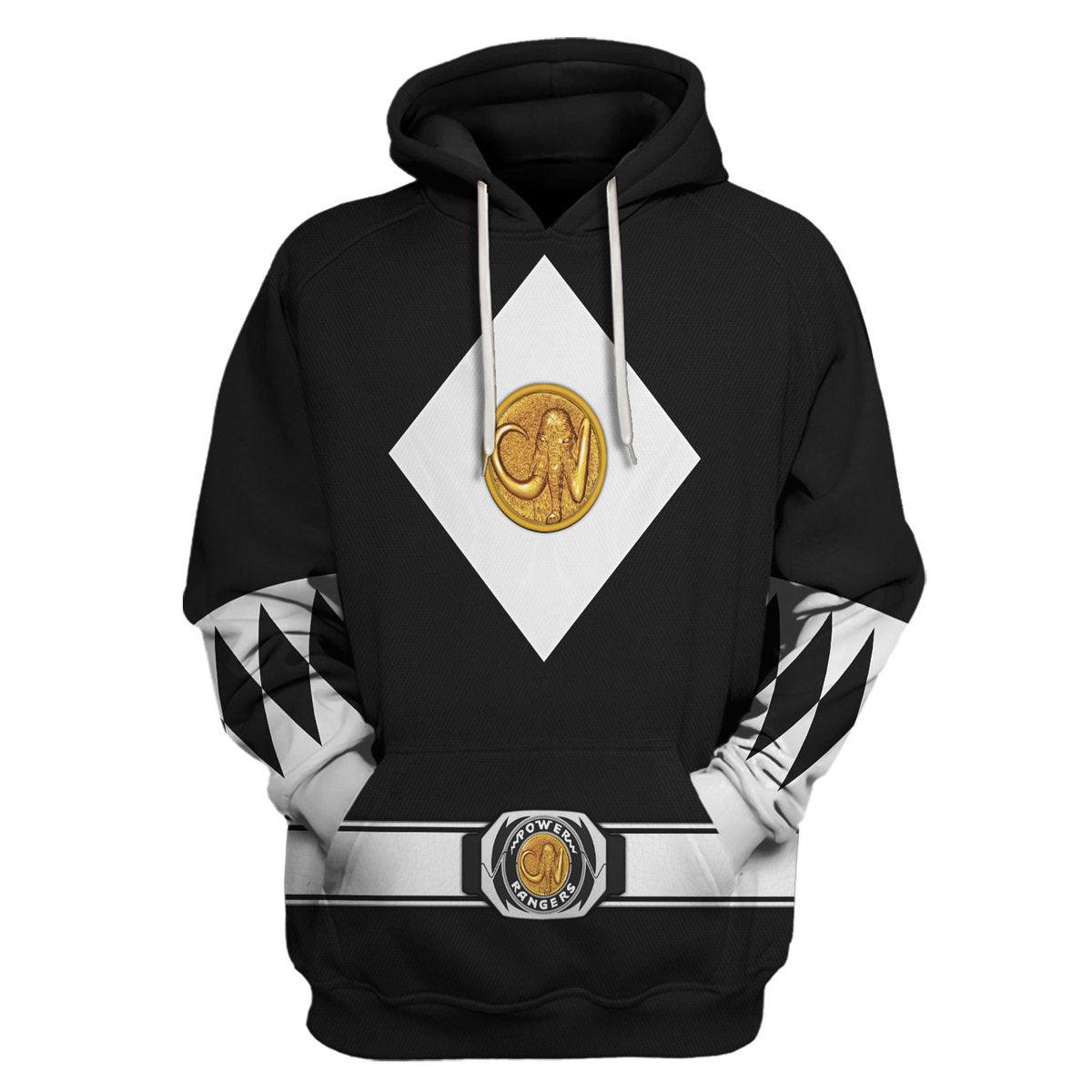 Black Ranger Mighty Morphin The Movie (1995) Hoodies Sweatshirt T-shirt Hawaiian - Gearhomie.com
