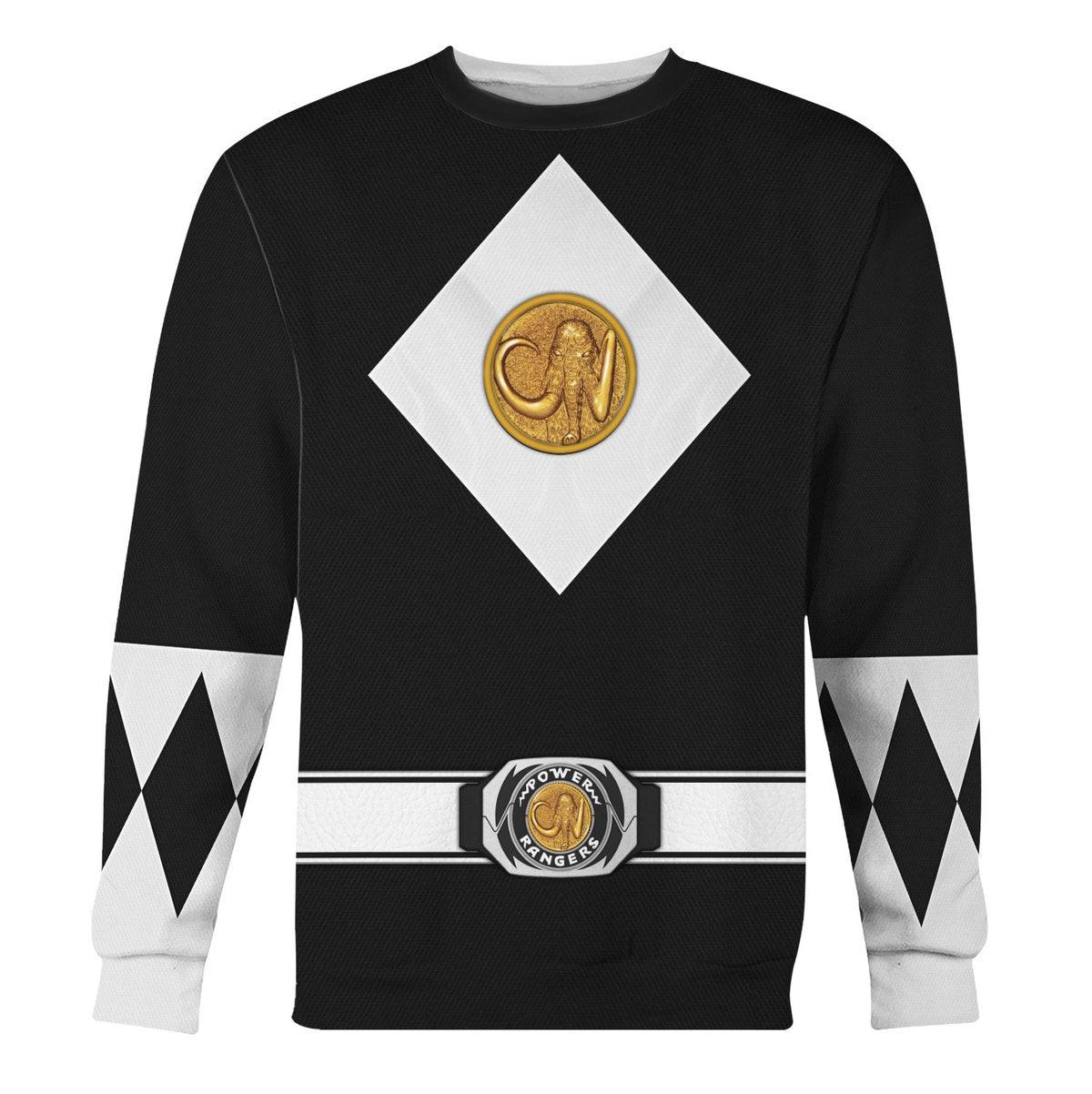 Black Ranger Mighty Morphin The Movie (1995) Hoodies Sweatshirt T-shirt Hawaiian - Gearhomie.com